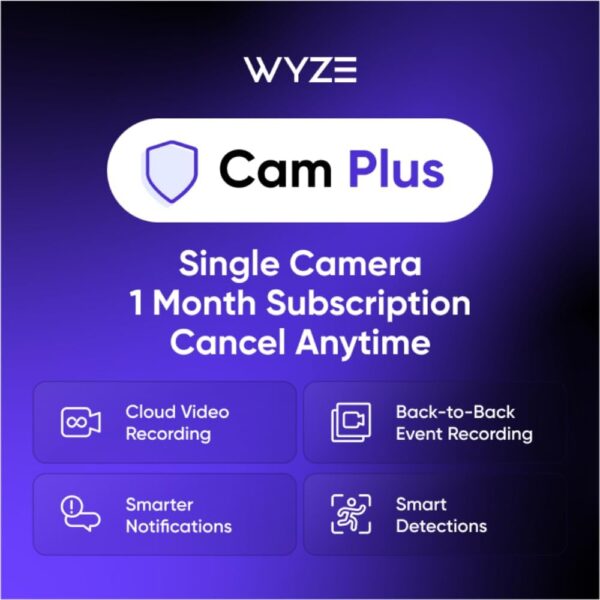 Wyze Security Plan - Cam Unlimited | Unlimited Cameras | 1 Month Subscription. Full AI features | Facial Recognition for Friendly Faces | Smart Detection for Person, Pet, Package, Vehicle and Glass Break | Security Surveillance and Monitoring | Rolling 14 Days Event Video Recording | Activation Required | Cancel Anytime